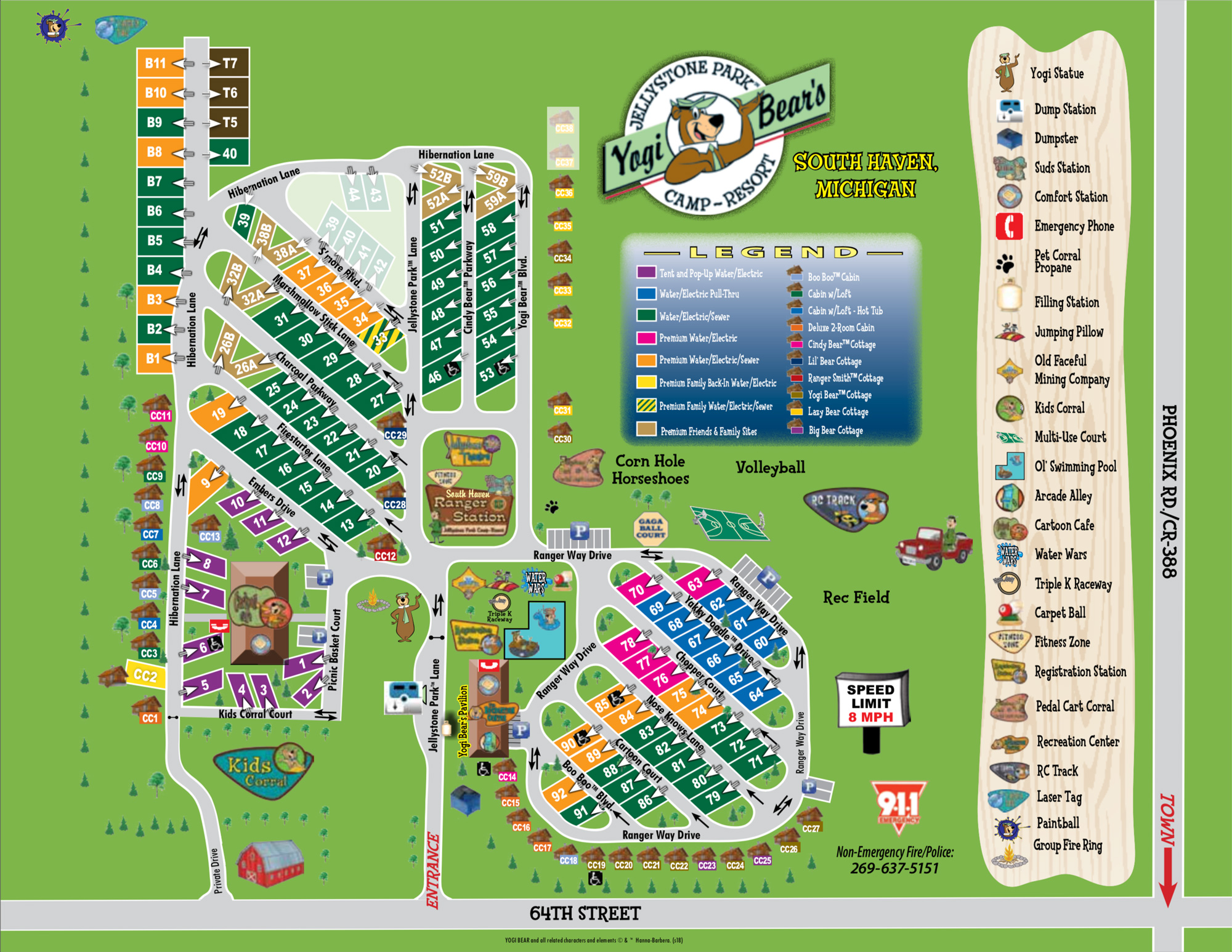 Property Map | Yogi Bear's Jellystone Park™ Camp-Resort | South Haven, MI