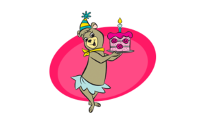 Cindy Bear With Birthday Cake