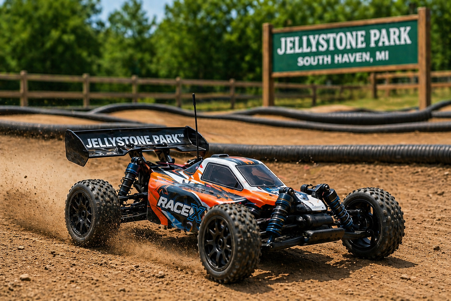 RC Track at Jellystone Park™ South Haven MI – Remote Control Car Racing Remote control car racing on dirt track at Jellystone Park™ in South Haven, Michigan