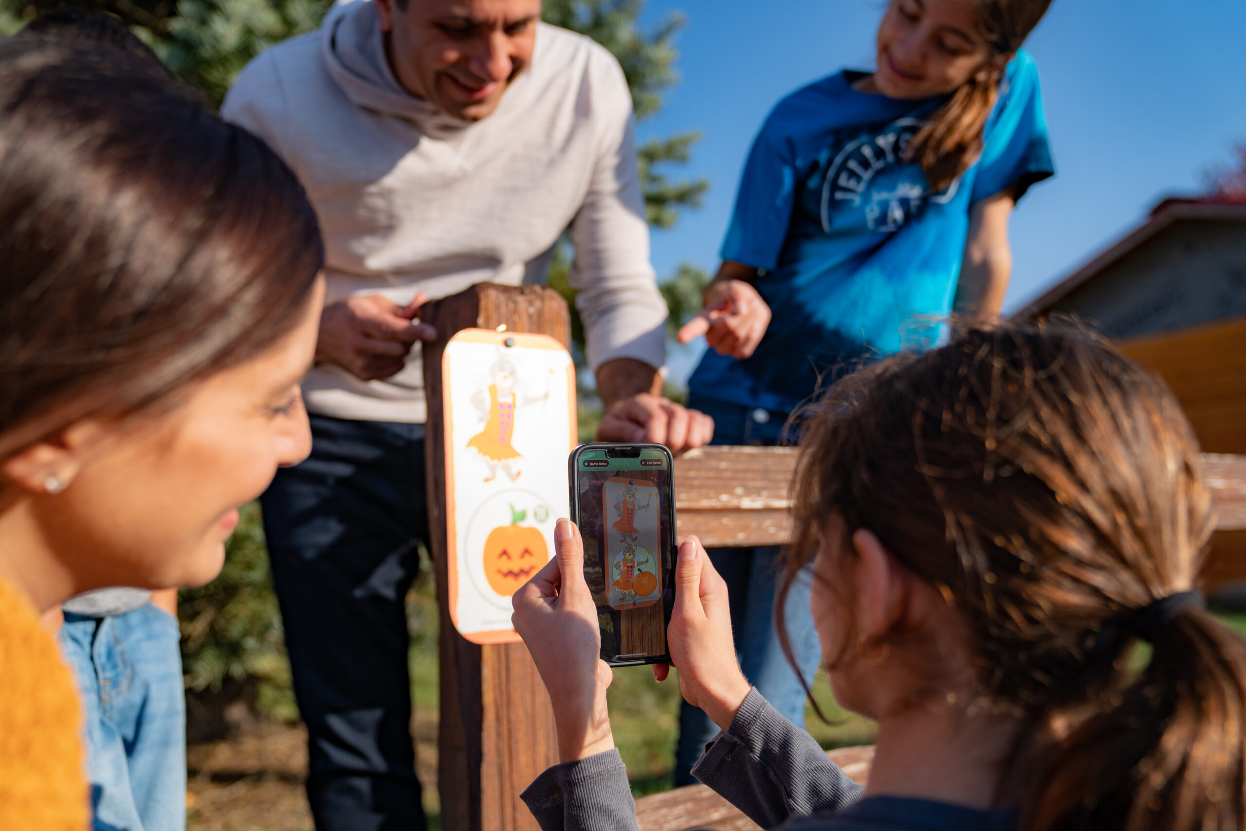 Corn Maze Scavenger Hunt at Jellystone Park South Haven Family participating in a scavenger hunt activity at the corn maze at Jellystone Park South Haven