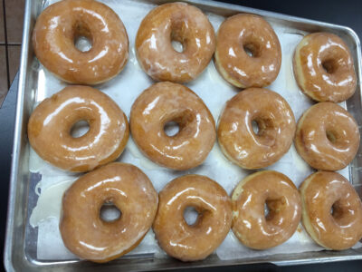Fresh glazed donuts at Cartoon Café in Jellystone Park South Haven