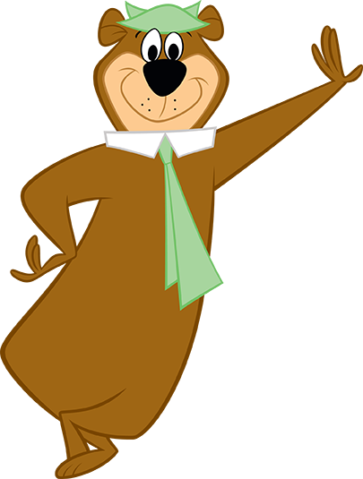 Yogi Bear posing with one arm raised at Jellystone Park™ South Haven